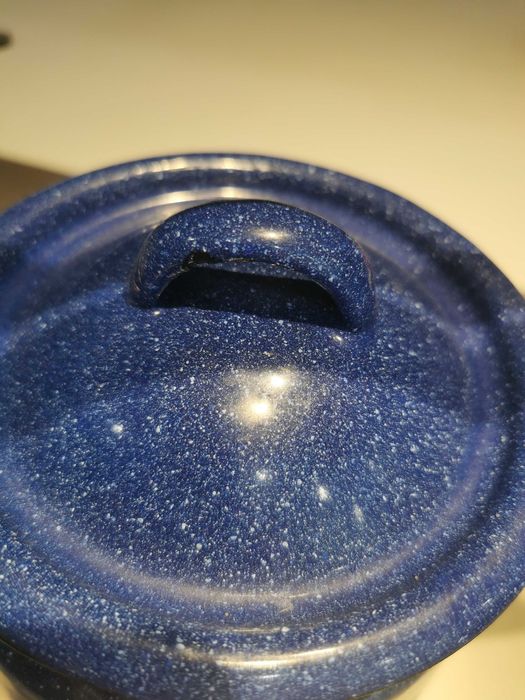 Czajnik dzbanek 2L emaliowany niebieski kwiaty