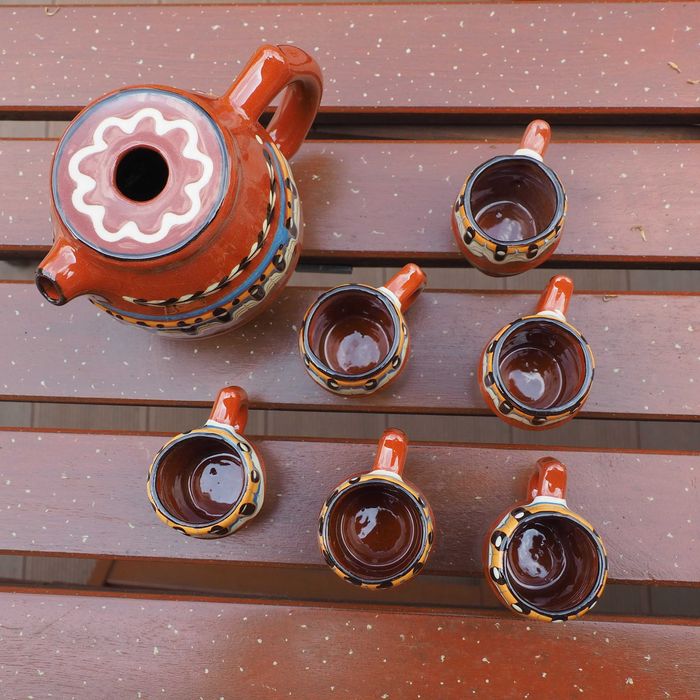 Zestaw do miodu/wódki "pawie oko" Bułgaria