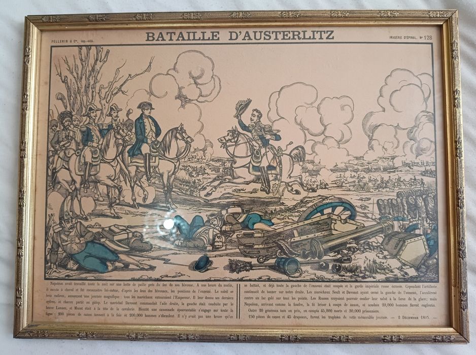 Stary obraz połowa XIX wieku Napoleon Grafika/Rycina  Antyk
