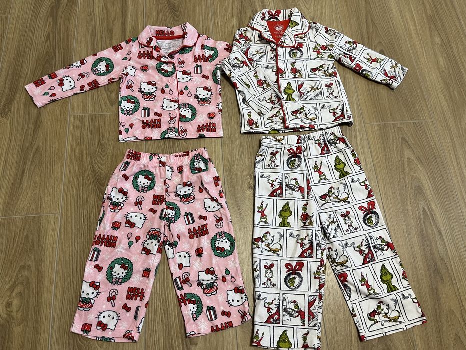 Теплі піжами Hello Kitty та Grinch Грінч 2T (2роки)