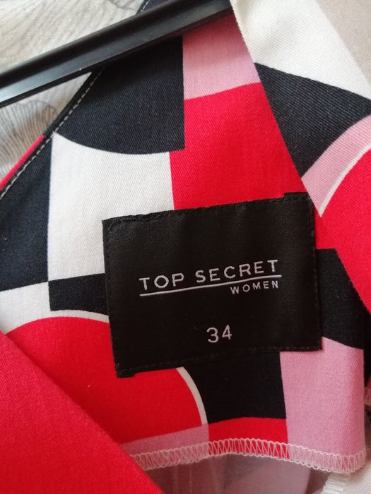 Sukienka retro vintage geometric wzór geometryczny top secret wesele l