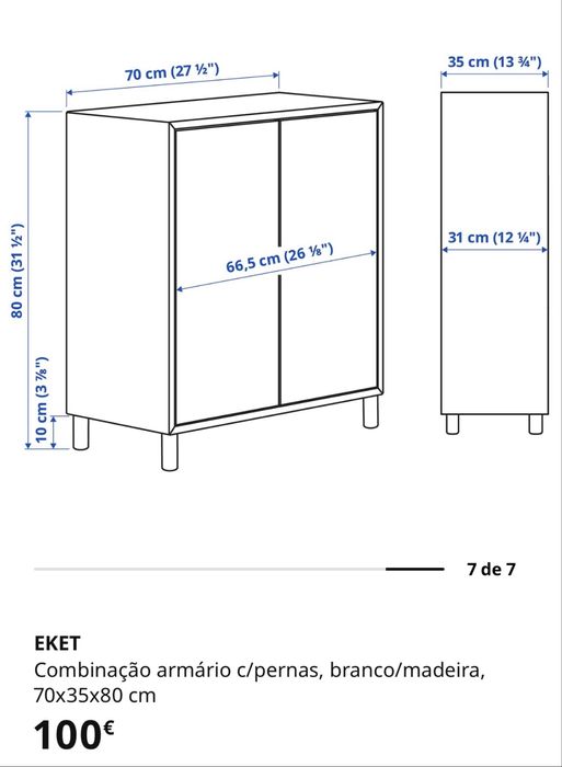 Armário EKET IKEA com pernas