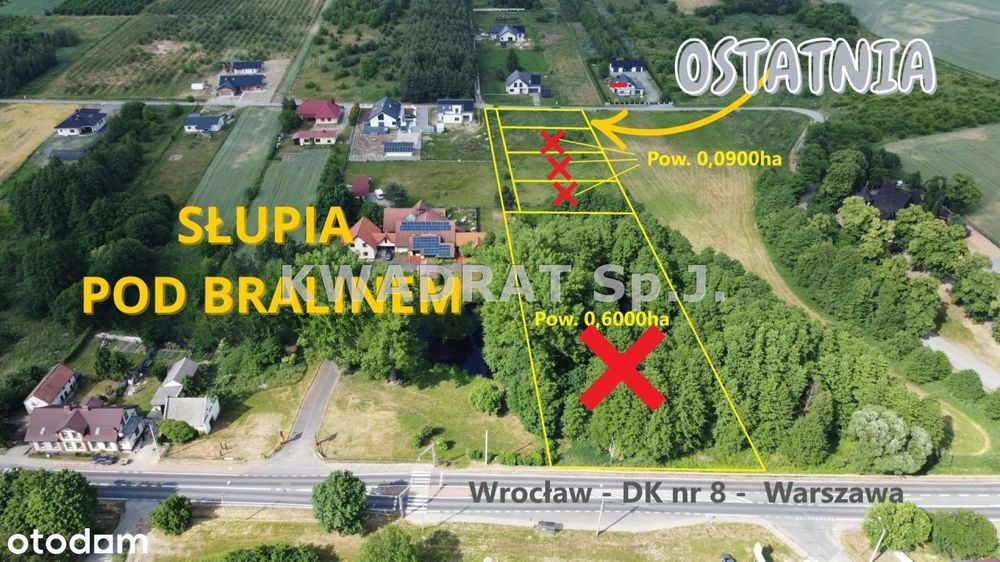 Działka budowlana pow. 898m2 - Słupia pod Bralinem