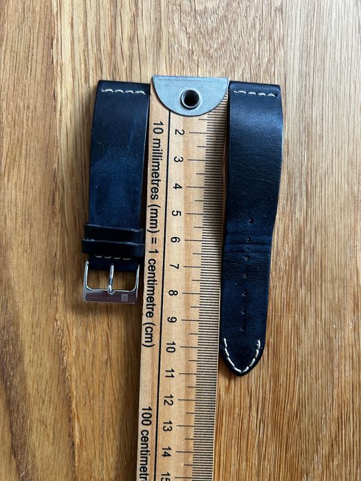 Colareb granatowy skórzany pasek do zegarka 20 mm