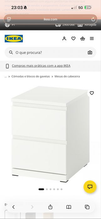 Mesa cabeceira malm