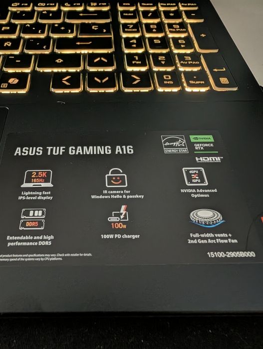 ASUS TUF Gaming A16 (RTX 5070 • Ryzen 7 • 32GB RAM • Ecrã 2.5K 165Hz) – NOVO