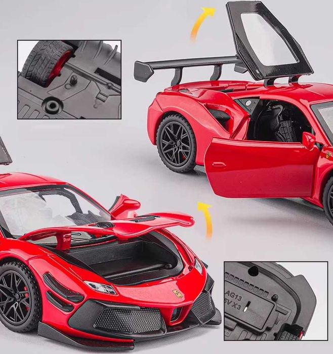 Carro Coleção Ferrari 488 Vermelho escala 1:32 (Novo)