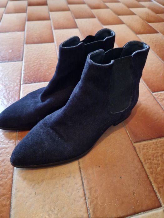 Botins camurça azul marinho