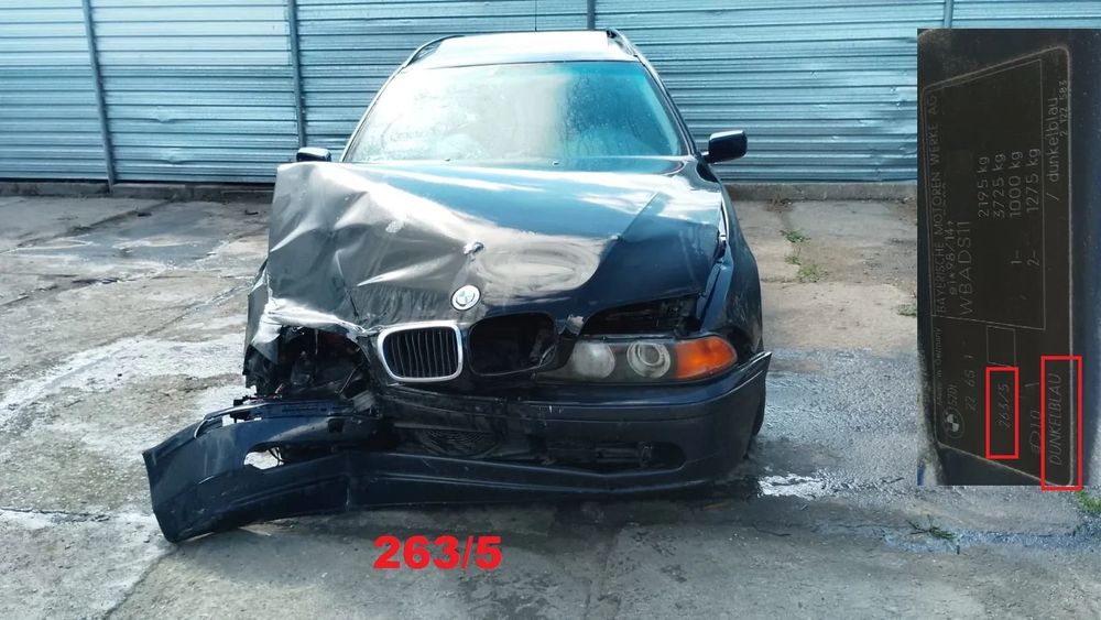 tylko części BMW E39 520i FL 2.2 m54b22 226S1 170KM 125kW 00r-03r kombi touring lakier 263/5