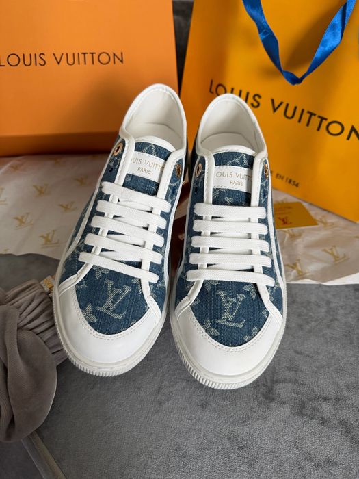 Кеды кроссовки Louis Vuitton джинсовые