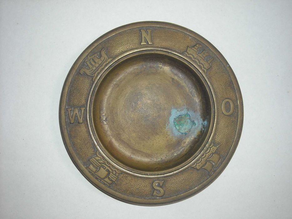 Cinzeiro antigo em latão nautico maritimo navios barco decoracao