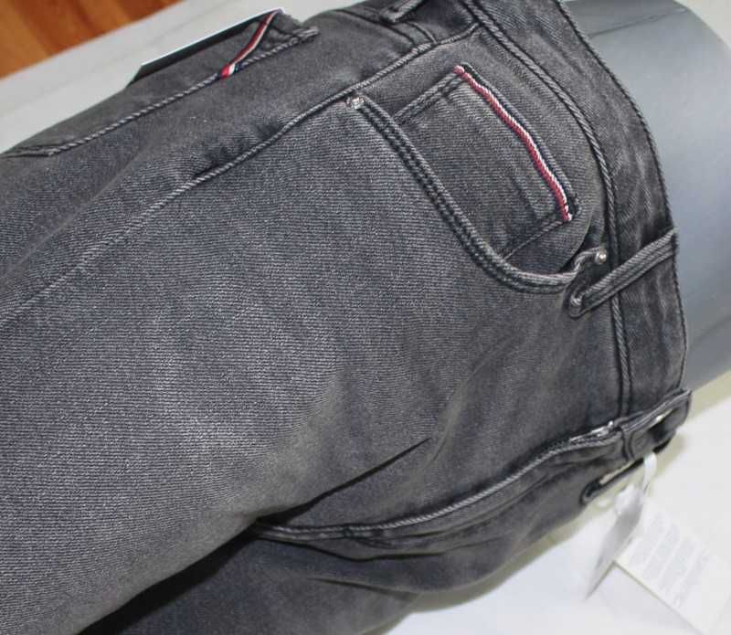Damskie jeansy Tommy Hilfiger Como - Skinny szare nowe oryg. - W33/L30