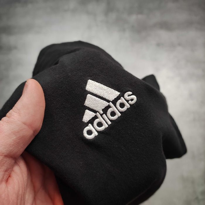 MĘSKA Koszulka Bawełna Czarna Codzienna Haft Logo Adidas Sport Casual