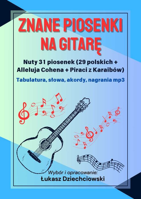 Nuty Kolędy na gitarę - nuty, tabulatura, akordy, słowa, 25 kolęd mp3