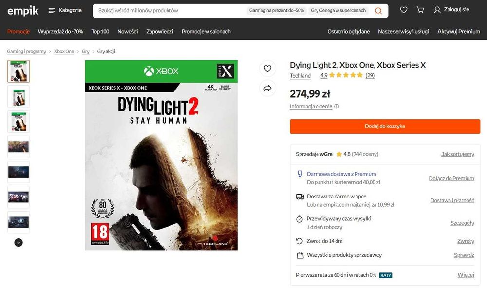 Gra Dying Light 2, Xbox One, Xbox Series X