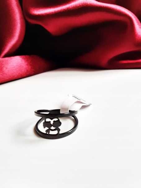 Pierścionek Czarny, 2 wzory, R 17 8, Stal chirurgiczna, nierdzewna