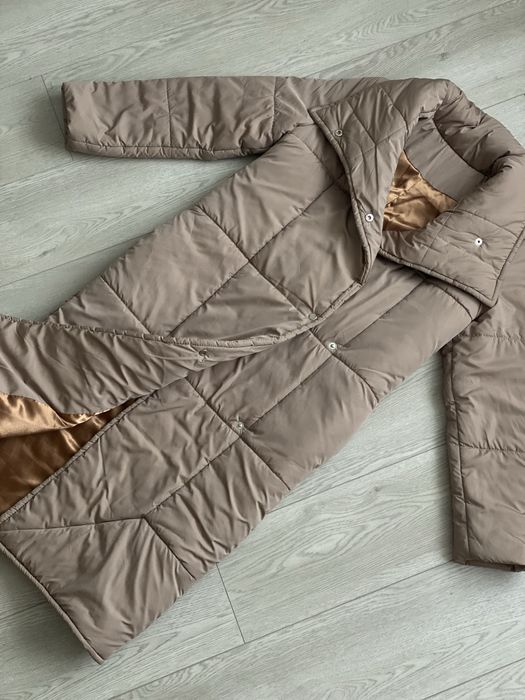 Куртка максі беж