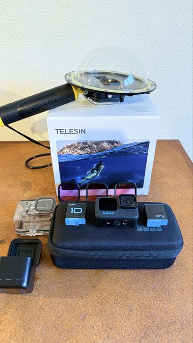 GoPro 10 com Dome e 3 baterias
