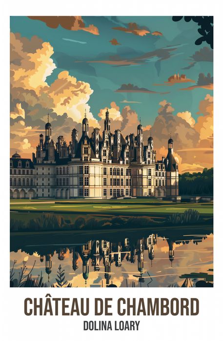 Plakat 53x81cm Chteau de Chambord