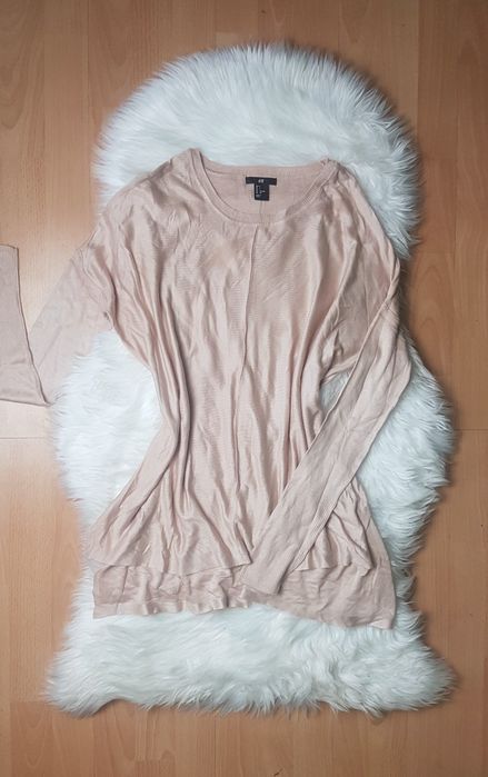 Lekki sweter damski h&m rozmiar SM pudrowy róż