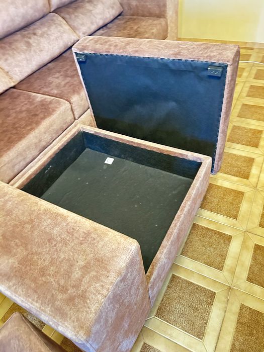 Sofá em L Modular com Chaise Longue + 4 Bancos Integrados | Excelente Estado
