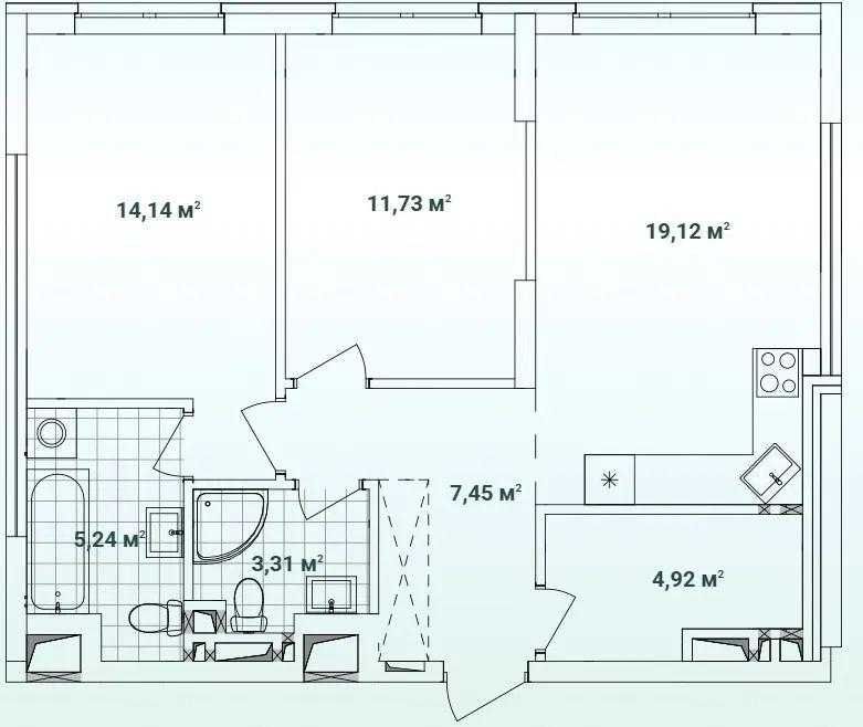 Продаж!!! 2-кімнатна квартира ЖК Варшавський 3 буд. 10.7