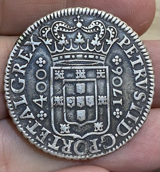 Moeda Cruz. 480 Reis D PEDRO II - 1706
