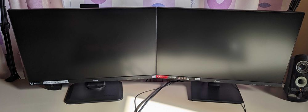 dwa monitory iiyama G-Master 24,5" 1080p - 165Hz + 75Hz - komplet