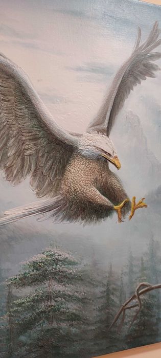 Duży obraz olejny, orzeł