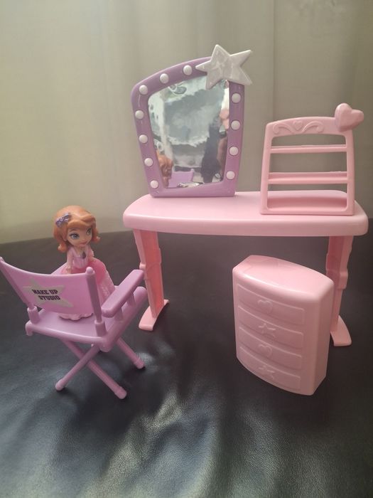 Penteadeira Infantil Rosa com Espelho e Cadeira