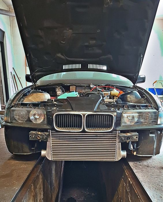 Bmw e36 coupe Schwarz 2 m50b30 turbo emublack, drzwi maska, felgi mpakiet