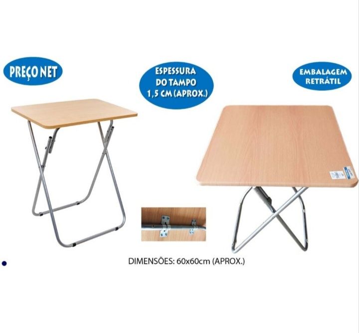 Mesa dobrável nona , 60*60*A70 preço mínimo