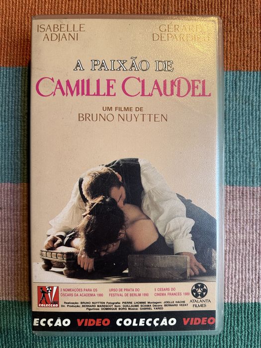 A Paixão de Camille Claudel. Filme em VHS.