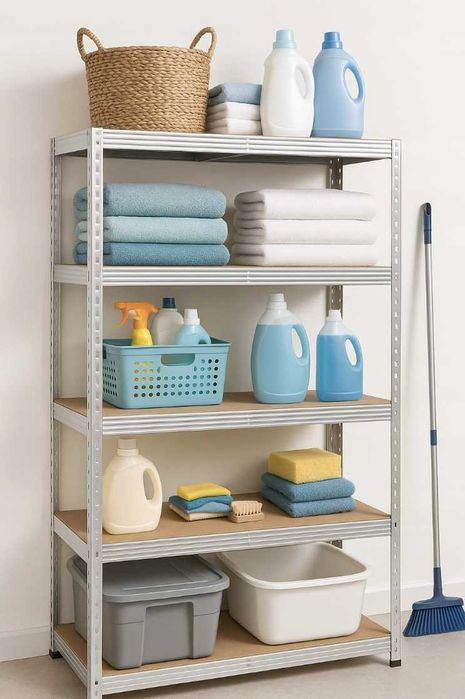 Складський металевий стелаж  5 полиць 150×75×30 навантаження 875 кг