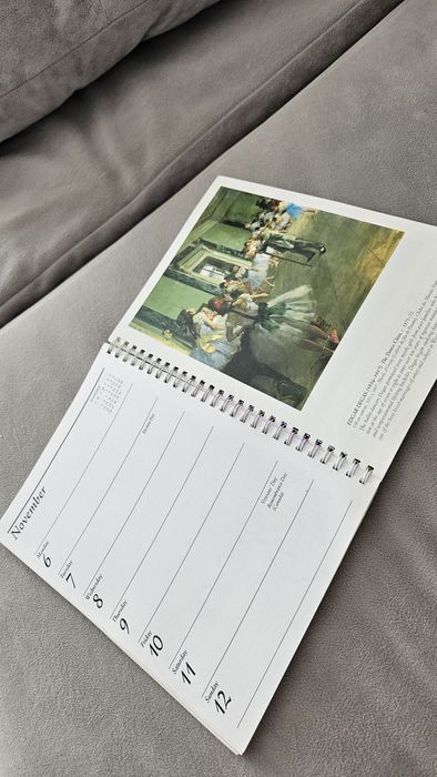 Ретро блокнот США 1995, календарь со знаменитыми произведениями