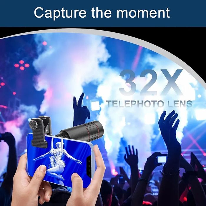 lente teleobjetiva de 32x extrema qualidade para telemóveis.