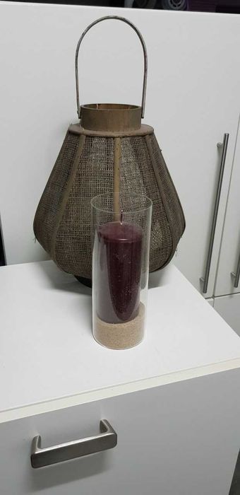 Candeeiro "verga" decorativa de chão c/vela