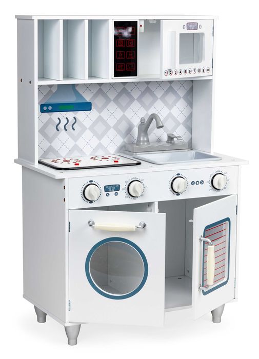 Детская кухня звук,свет,эффект,кухня для детей игровая Ecotoys деревян