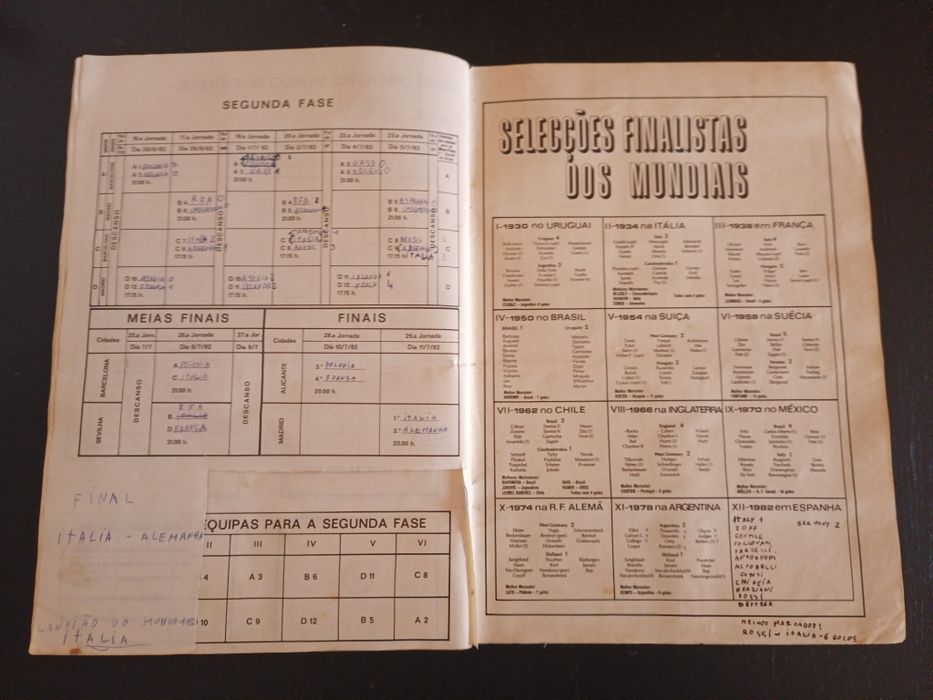 Caderneta completa Espanha - XII Campeonato do Mundo de Futebol