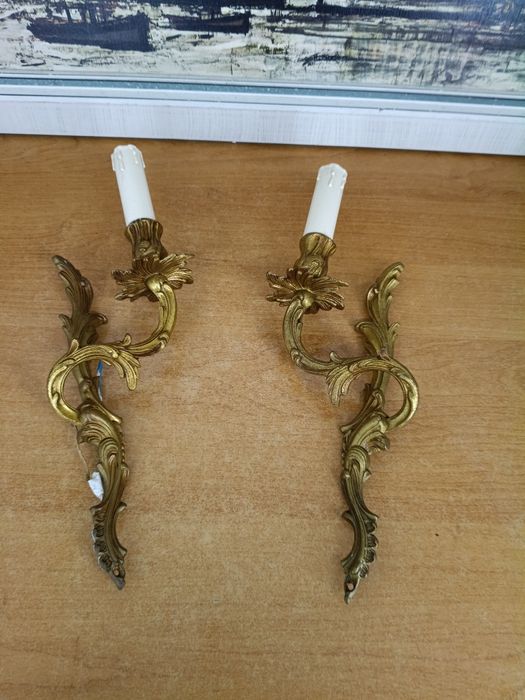 Para dekoracyjnych kinkietów w stylu rococo – 35 cm