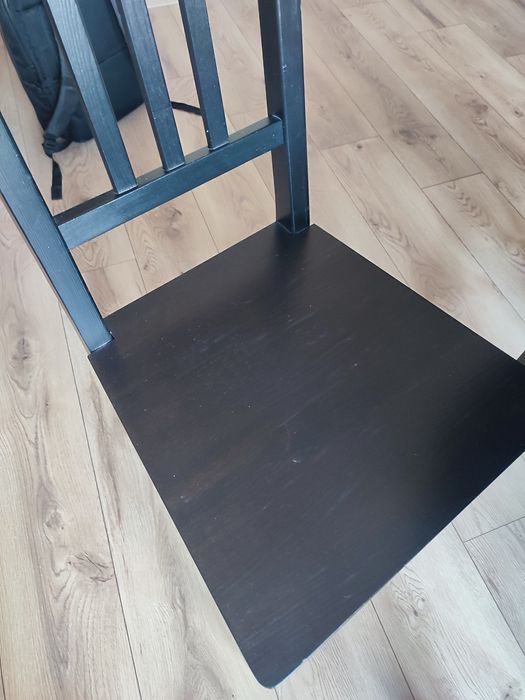 Zestaw stół okrągły czarny + 2 krzesła IKEA