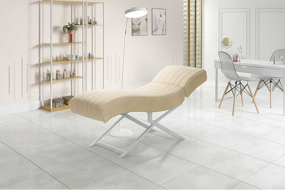 Fotel kosmetyczny łóżko kosmetyczne anatomiczne szezlong złoty