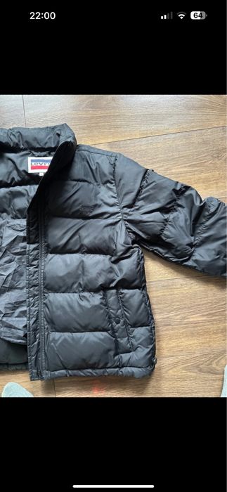 Levis czarna puchowa ocieplana kurtka S M 36 38