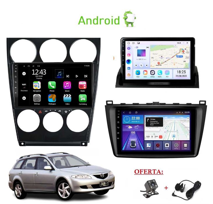 (NOVO) Rádio 2DIN • MAZDA 6 (2002 a 2012) • Android GPS [4+64GB]