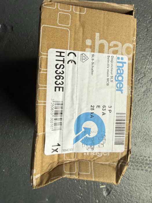 HTS363E HAGER MCB SLS Wyłącznik nadprądowy selektywny 3P, E, 63 A,