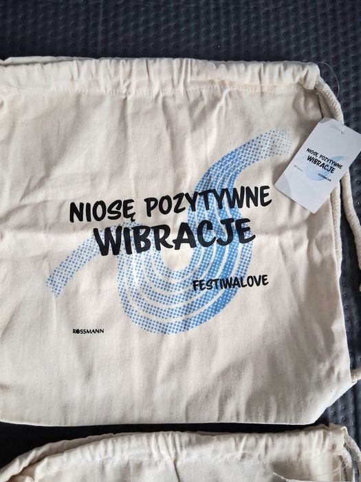 Zestaw toreb materiałowych torboplecak festiwal Rossmann worek