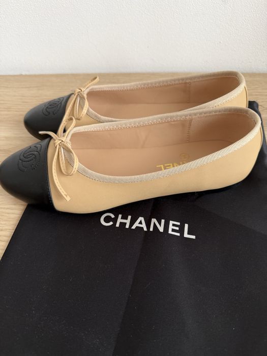 Beżowe baleriny chanel