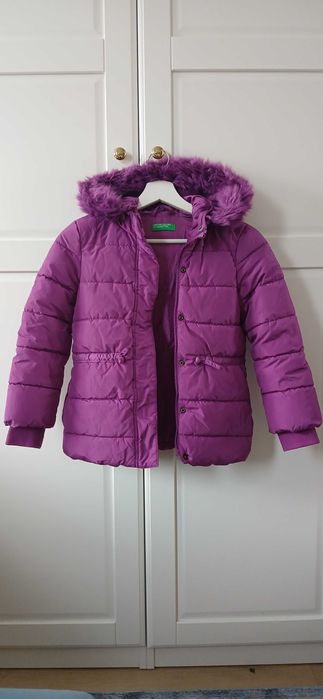Kurtka zimowa dla dziewczynki Benetton rozmiar 130