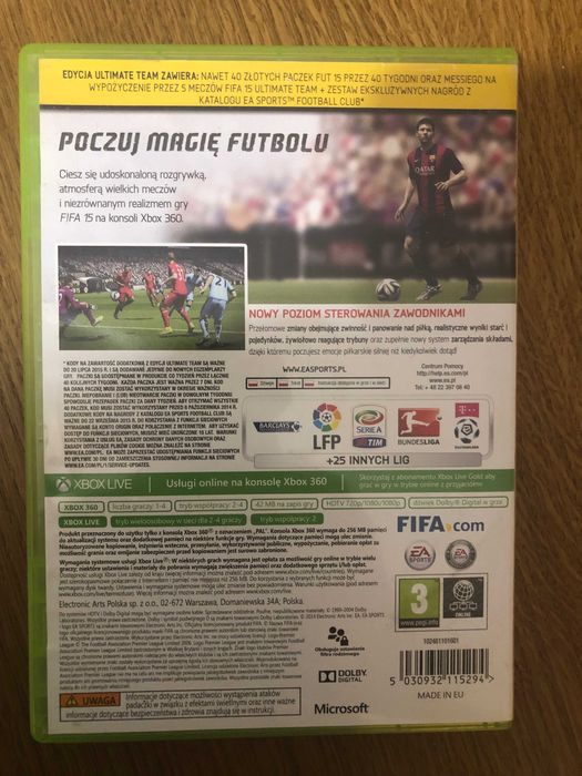 FIFA 12 FIFA 15 FIFA 16 na konsolę Xbox 360