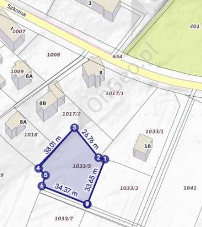 Działka 1413 m² (14,13 ara)